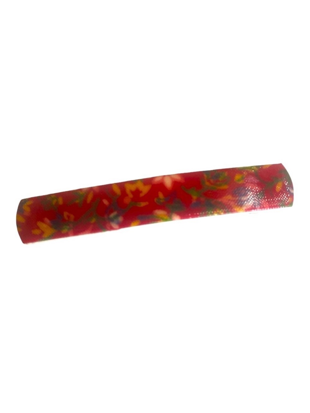1980’s Dainty Floral Red French Bar Barrette, Made in France, Deadstock